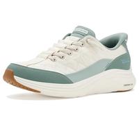 Skechers Contour Foam Natural EaseSneaker para Mujer, Malla blanquecina con Ribete de Cuero Duraleather, 39 EU