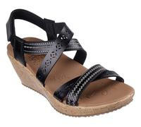 Skechers Cork Wedge, Sandalias con cua Mujer, Negro, 35 EU