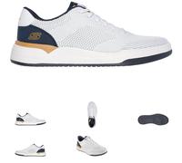 SKECHERS Corliss Dorset Blanco Corte Holgado Zapatilla Zapato Hombre Tallas 7-14
