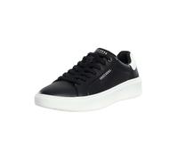 Skechers Court Break Suit Sneaker, Zapatillas Hombre, Borde de Talón Blanco Duraleather Negro, 46 EU