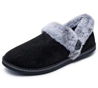 Skechers Cozy Campfire Fresh Toast, Pantuflas Mujer, Black Microfiber Faux Fur, 38 EU