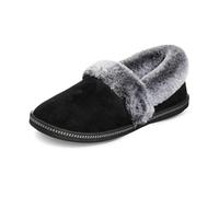Skechers COZY CAMPFIRE TEAM TOASTY, Zapatilla baja para Mujer, Black Microfiber Suede/ Faux Fur Line, 38 EU