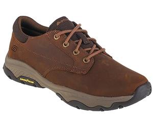 Skechers Craster Fenzo, Zapatos Casuales Hombre, Dark Brown Leather, 40 EU