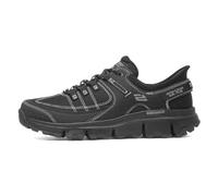 Skechers, CUMBRES EN Mujer, Malla sintética Negra con Ribete Negro, 39 EU