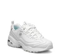 Skechers D'lites Fresh Start, Sneaker Mujer, White Leather Mesh Silver Trim L, 37.5 EU