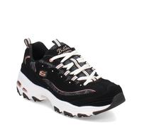 Skechers Women's D'Lites Me-Time Sneaker, Black/Rose Gold, 10