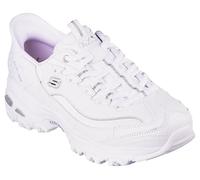 Skechers D Lites New Scene- Zapatillas sin Cordones para Mujer, Blanco/Plata, 39 EU