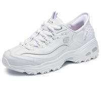 Skechers D lites New Scene- Zapatillas sin cordones para mujer, Blanco/Plata, 40 EU