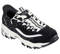 Skechers D Lites New Scene- Zapatillas sin Cordones para Mujer, Negro/Blanco, 39 EU