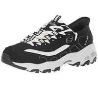 Skechers Sport D'Lites - Tenis cl sicos para mujer, Negro/Blanco, 11 US