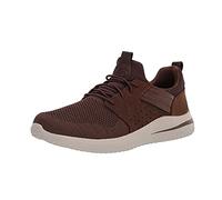 Skechers Delson 3.0-Cicada 210238, Encaje elástico de Punto sin Cordones, Brown, 44 EU Ancho