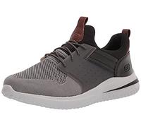 Skechers Delson 3.0-Cicada 210238, Encaje elástico de Punto sin Cordones Hombre, Gris/Negro, 41 EU Ancho