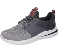 Skechers DELSON 3.0 CICADA, Zapatillas para Hombre, Gray Black Knitted Mesh W/ Synthetic, 45.5 EU