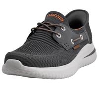 Skechers Delson 3.0-Roth 210606 - Zapatillas con cordones elásticos fijos de calce rápido, caña baja, para hombre, Carbón/Anaranjado, 43 EU