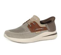 Skechers Delson 3.0-Roth 210606 - Zapatos sin Cordones elásticos de Perfil bajo para Hombre, Marrón Topo/café, 12 Wide