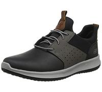 Skechers Delson Axton, Zapatilla Baja Hombre, Black Gray, 44 EU