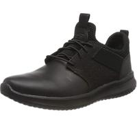 Skechers Delson Axton, Zapatilla Baja Hombre, Negro Black Leather Black, 47.5 EU