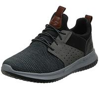 Skechers Delson Camben, Zapatillas para Hombre, Black Gray Mesh W Synthetic, 41.5 EU