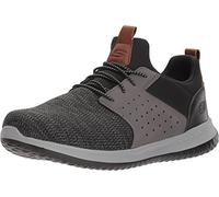 Skechers Delson Camben, Zapatillas para Hombre, Black Gray Mesh W Synthetic, 42 EU