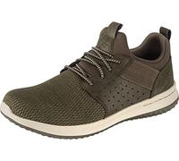 Skechers Delson Camben, Zapatillas para Hombre, Olive Mesh W Synthetic, 46 EU