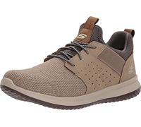 Skechers Delson Camben, Zapatillas para Hombre, Taupe Mesh W Synthetic, 46 EU Ancho
