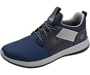 Skechers Delson-Camden Classic Fit-Hombre Azul Marino, Azul Marino, 43 EU Ancho