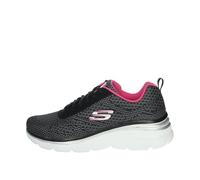 Skechers Fashion Fit Bold Boundaries, Zapatillas Mujer, Black Mesh/Hot Pink Tirm, 38 EU