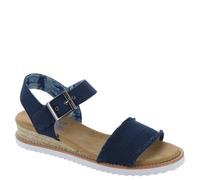 Skechers Desert Kiss-Adobe Princess Frayed Canvas QTR Strappy Sandals, Sandalia Mujer, Navy, 35.5 EU
