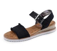 Skechers DESERT KISS ADOBE PRINCESS, Sandalias Mujer, Negro (Black Canvas), 36 EU