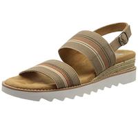 Skechers Desert Kiss Hi, Sandalia Mujer, Gris Pardo y Multi Gore, 38 EU