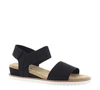 Skechers Desert Kiss, Sandalia con Pulsera Mujer, Black Microfiber Suede/Gore Trim, 36 EU