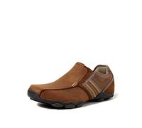 Skechers DIAMETER ZINROY, Mocasín sin cordones para Hombre, Dark Brown Leather, 44 EU
