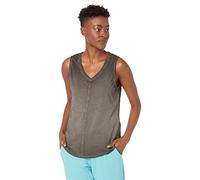 Skechers Diamond Wash Hatha V-Neck Tank, Camiseta sin Mangas Mujer, Black,