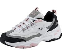 Skechers D'Lites 4.0 Fresh Diva, Zapatillas Mujer, White/Black/Pink, 35 EU