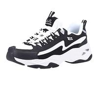 Skechers D'LITES 4.0, Zapatillas para Mujer, Black Leather/White Mesh/Trim, 39 EU