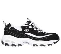 Skechers D'Lites Biggest Fan Regular, Zapatillas, Mujer, Black Trubuck/White Mesh/ Silver Trim, 35.5