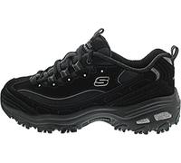 Skechers D'Lites Biggest Fan Regular, Zapatillas, Mujer, Black Trubuck Mesh Trim, 35
