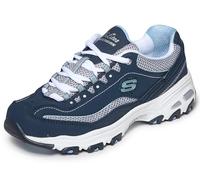 Skechers D'lites Biggest Fan, Zapatillas Mujer, Azul Navy White, 36.5 EU Ancho