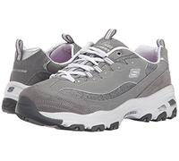 Skechers D'lites Biggest Fan, Zapatillas Mujer, Gris Grey White, 37 EU Ancho