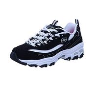 Skechers D'Lites-Biggest Fan, Zapatillas, Negro (BKW Black Trubuck/White Mesh), 30 EU