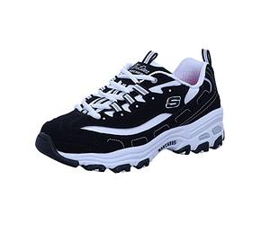 Skechers D'Lites-Biggest Fan, Zapatillas, Negro (BKW Black Trubuck/White Mesh), 30 EU