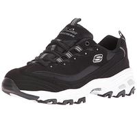 Skechers D'Lites Biggest FanTrainers para mujer, Malla Trubuck negra y ribete blanco, 35 EU