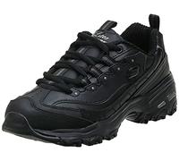 Skechers D'lites Fresh Start, Sneaker Mujer, Black Black Leather Mesh Charcoal Trim Yellow Bbk, 40 EU