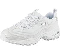 Skechers D'lites Fresh Start, Sneaker Mujer, White Leather Mesh Silver Trim L, 39.5 EU