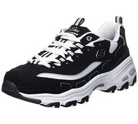 Skechers D'lites - Me Time - Tenis con cordones para mujer, Negro/Plata Multi, 35 EU