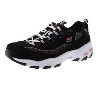 Skechers D'lites-Me Time Lace Up Fashion Sneakers, Zapatillas Mujer, Negro Oro Rosa, 5.5 US