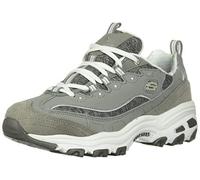 Skechers D'LITES ME TIME, Zapatillas para Mujer, Gray Trubuck/ Mesh/ White Trim, 37 EU