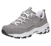 Skechers D'LITES ME TIME, Zapatillas para Mujer, Gray Trubuck/ Mesh/ White Trim, 41 EU