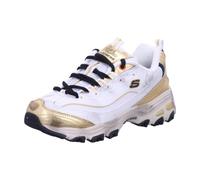 Skechers D'Lites Vintage Vision, Zapatillas Mujer, White Leather/Multi Trim, 37.5 EU
