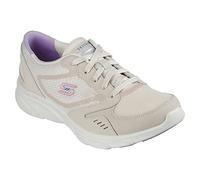 Skechers D'lux Comfort Plenty Success, Zapatillas Mujer, Natural Leather/Mesh/Purple Trim, 40 EU